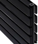 Горизонтальний дизайнерський радіатор опалення ARTTIDESIGN Livorno ІІ G 6/408/2000/50 чорний матовий Фото - 1